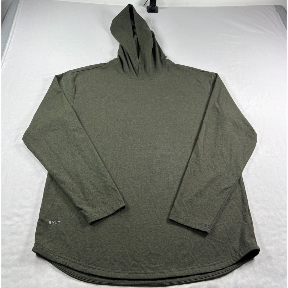BYLT Basics Hoodie Mens XL Green Performance Lightweight Stretch Tech Golf